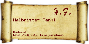 Halbritter Fanni névjegykártya